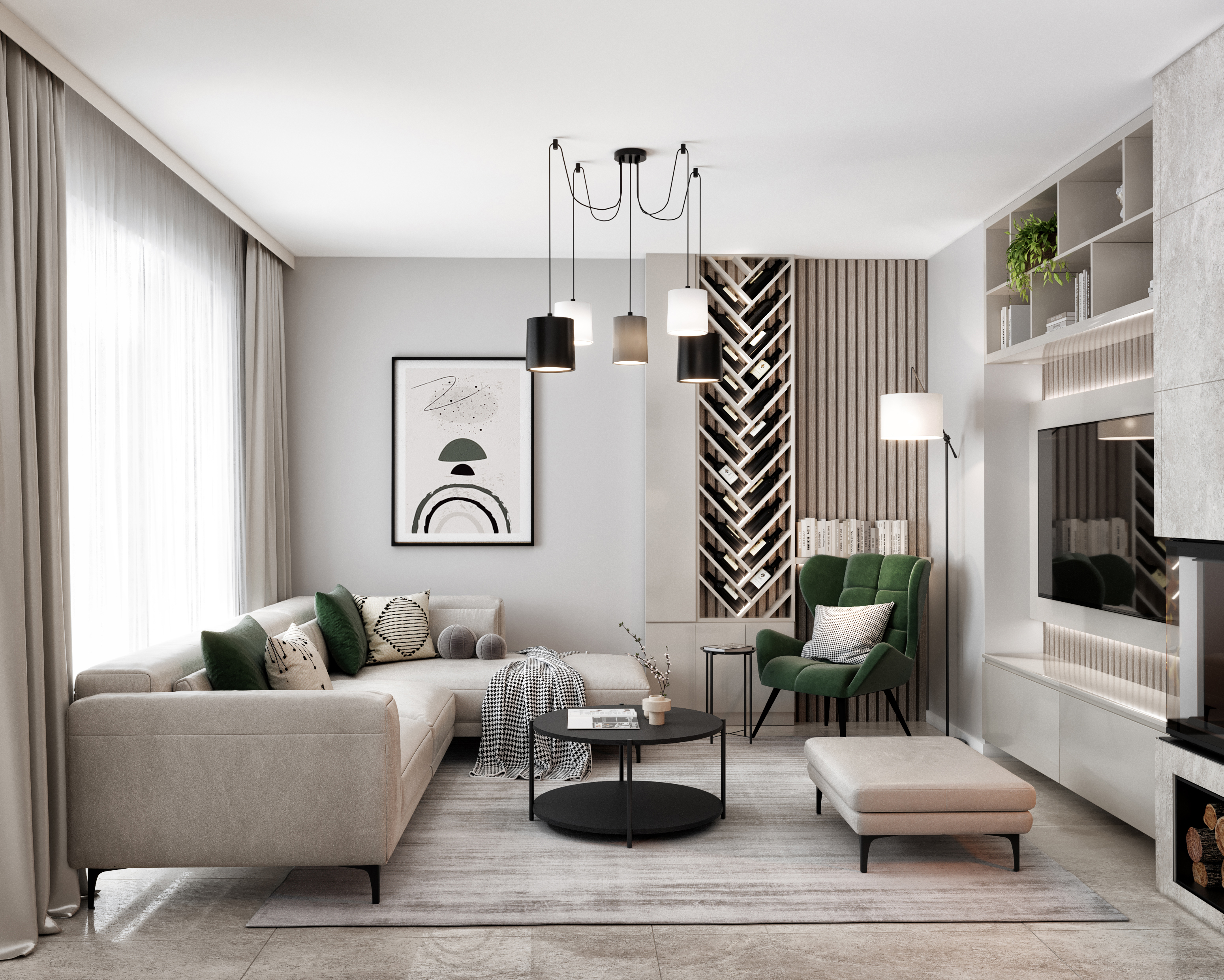 living room view of the sofa