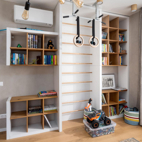 Детска стая момче френска стена съхранение на играчки